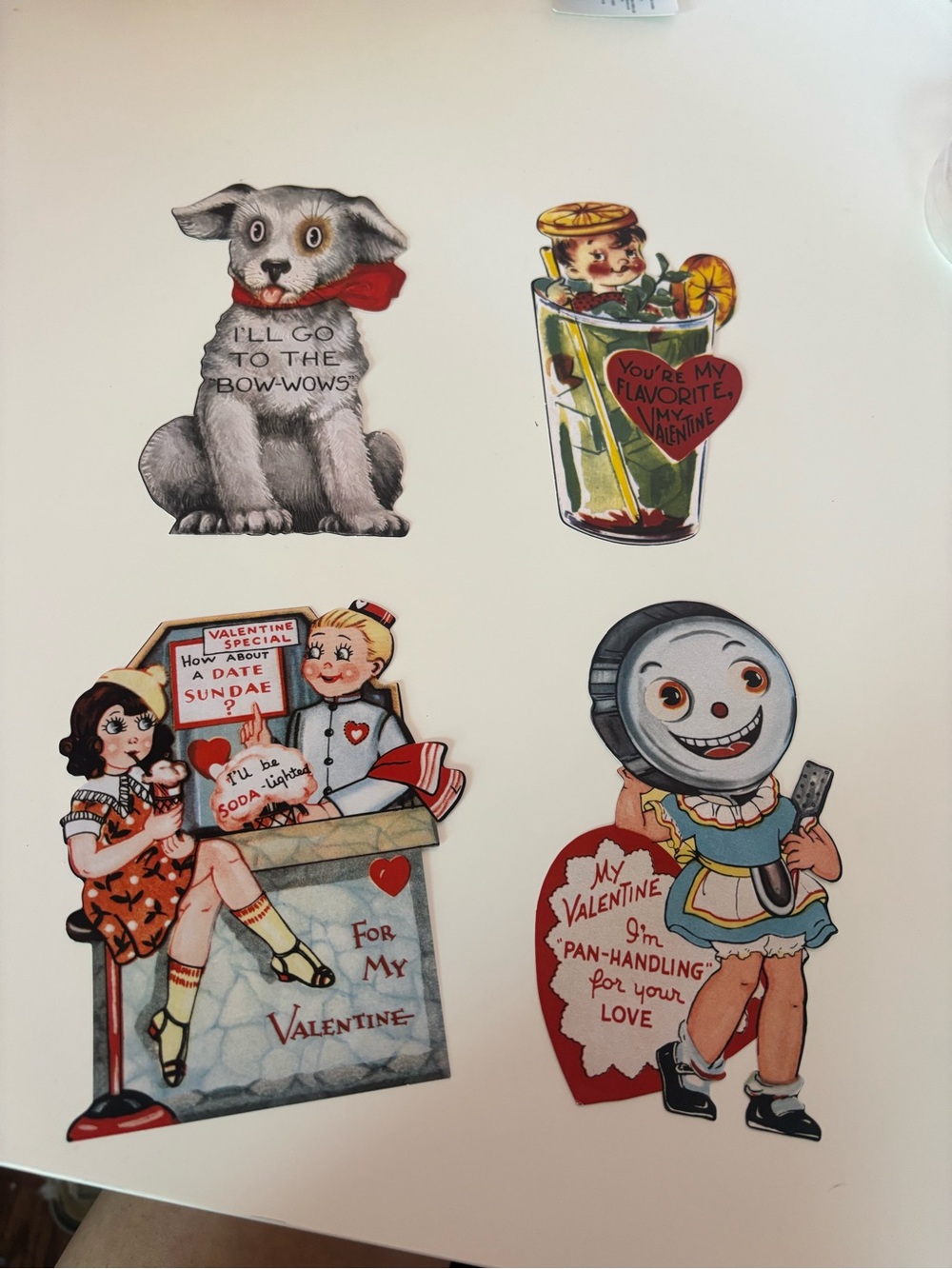 Vintage Style Valentine Die-Cut Paper Ephemera Set - Multi Color